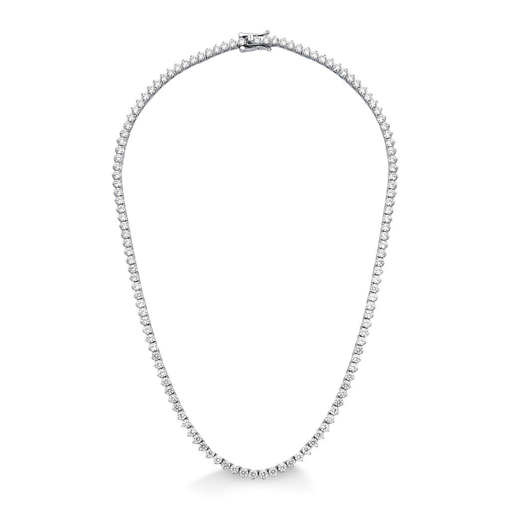 Colar Riviera Moissanite VVS1 3 Pontas em Prata com Ródio