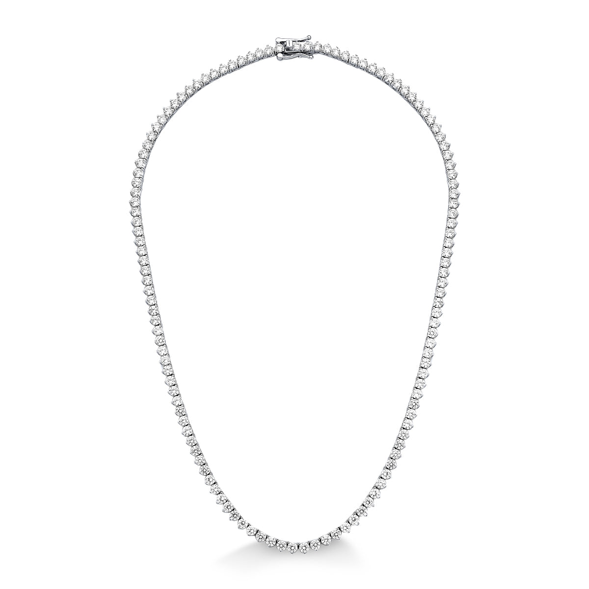 Colar Riviera Moissanite VVS1 3 Pontas em Prata com Ródio