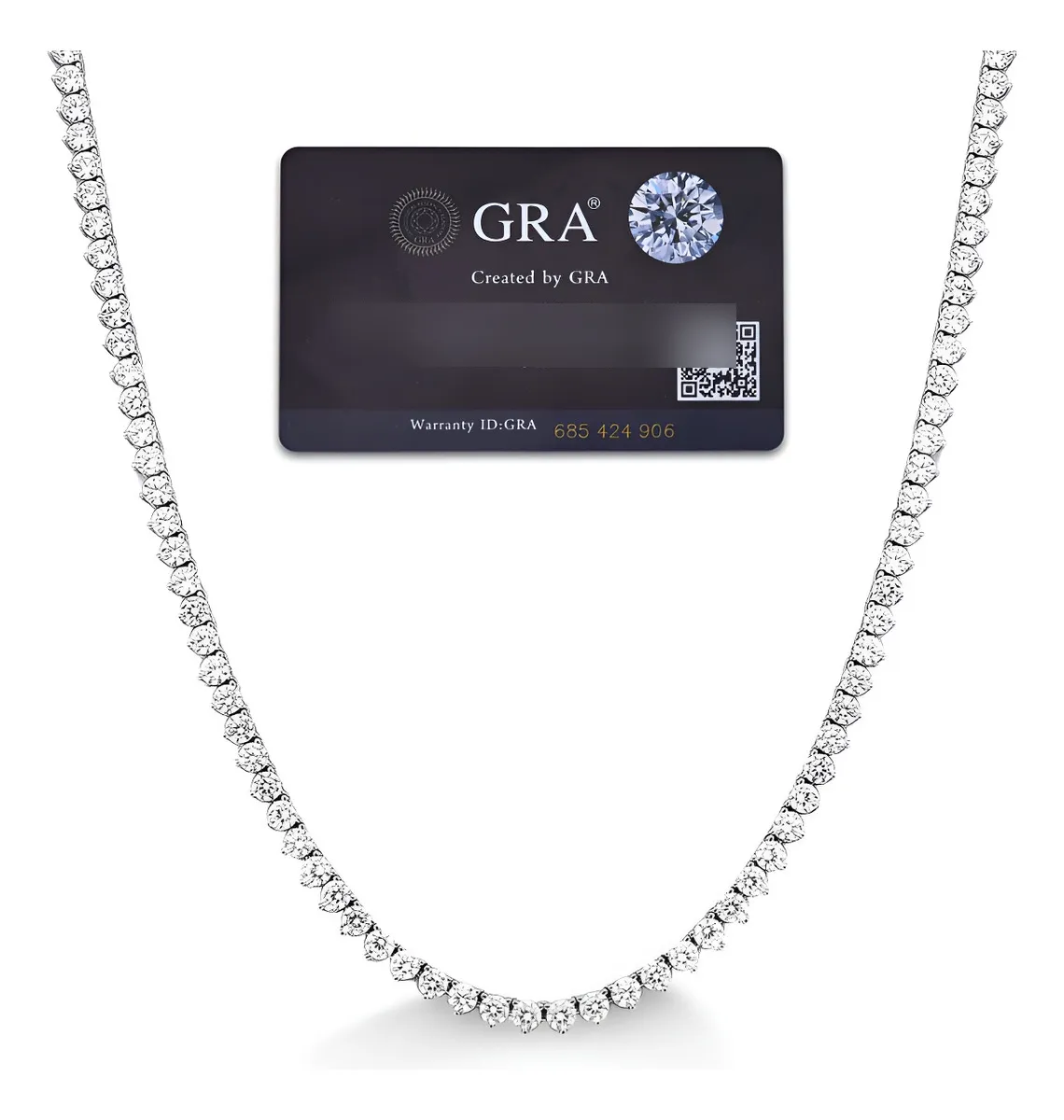 Colar Riviera Moissanite VVS1 3 Pontas em Prata com Ródio