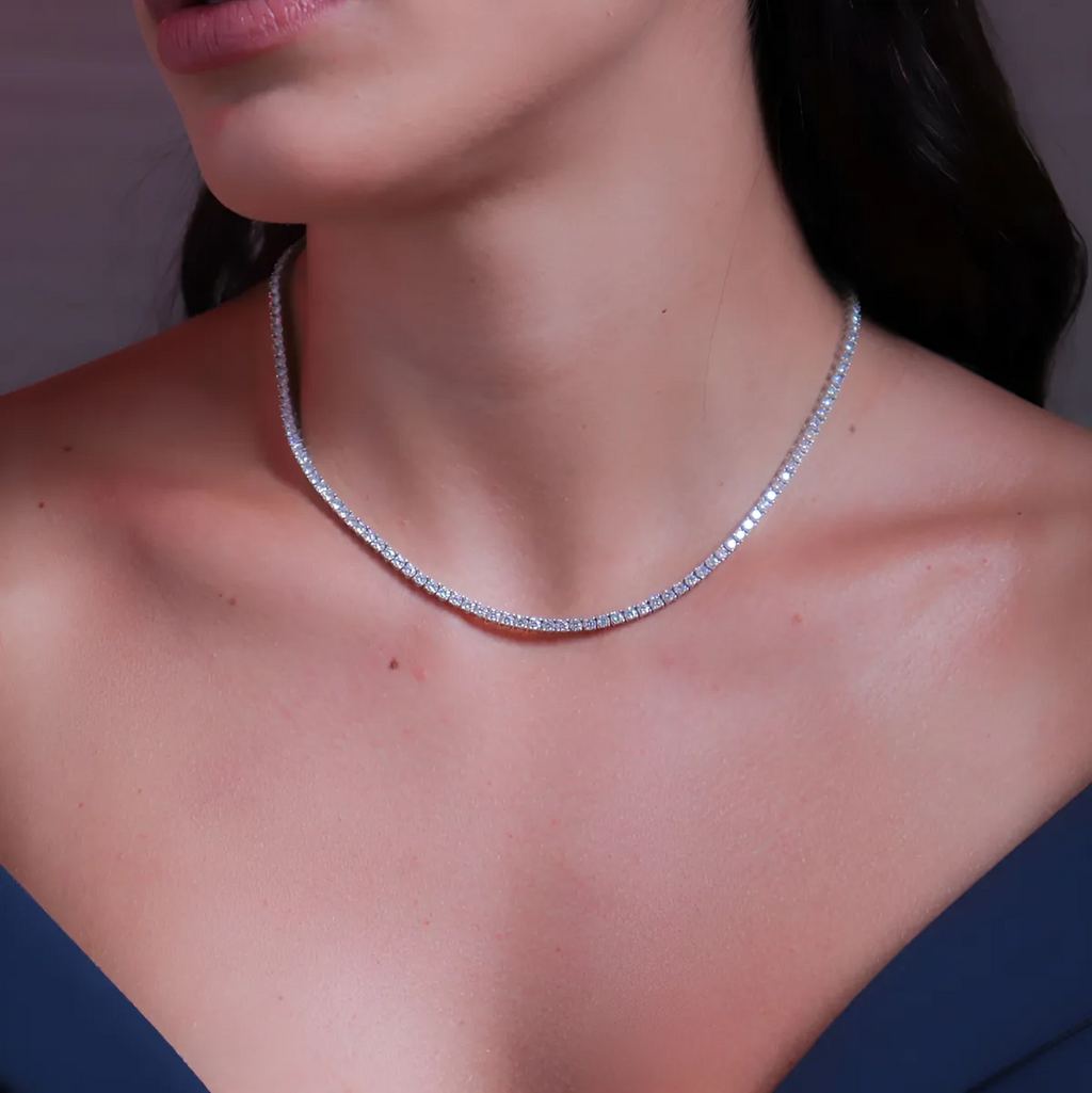 Riviera de Moissanites em Prata 925 com Ródio