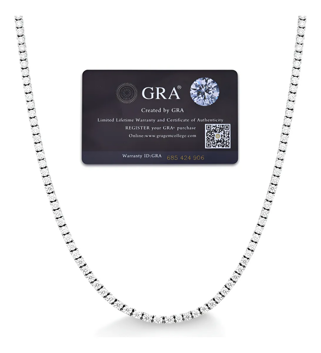 Riviera de Moissanites em Prata 925 com Ródio